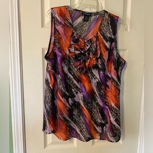 Lane Bryant sheer Women's Multicolor Sleeveless Top size 20 black purple orange